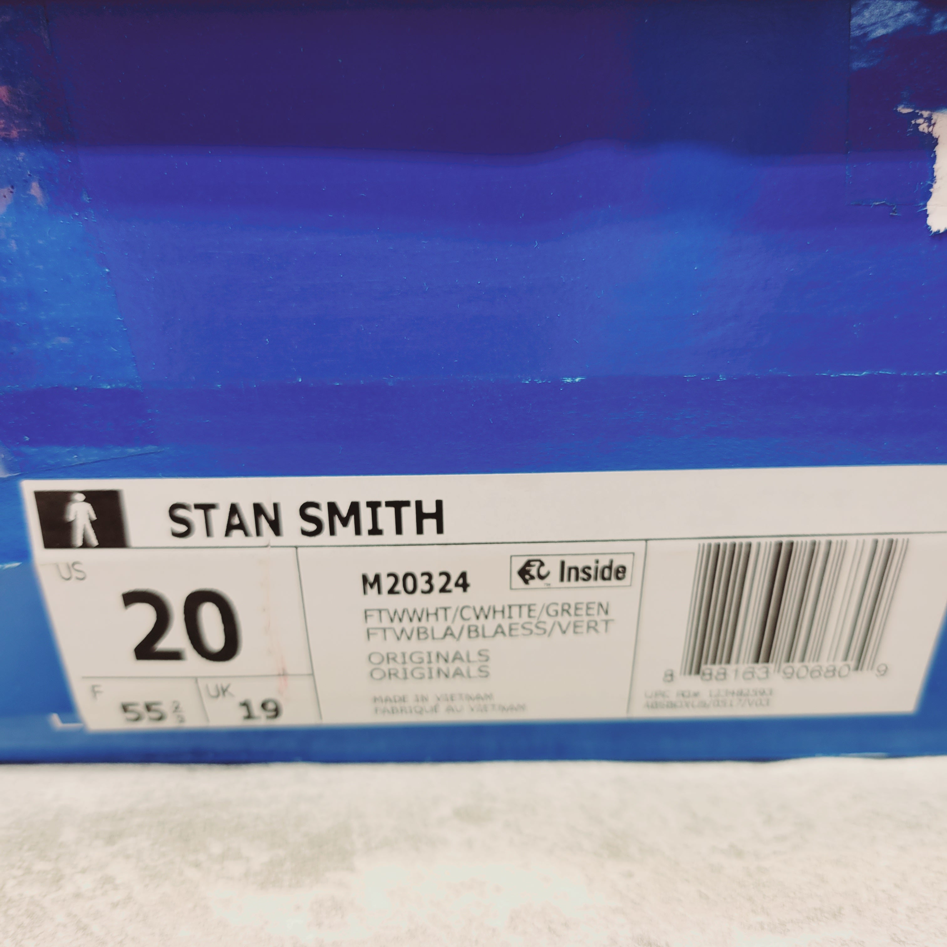 adidas Originals Men's Stan Smith Sneaker  (Size 20, White/White/Green) (7774429479150)